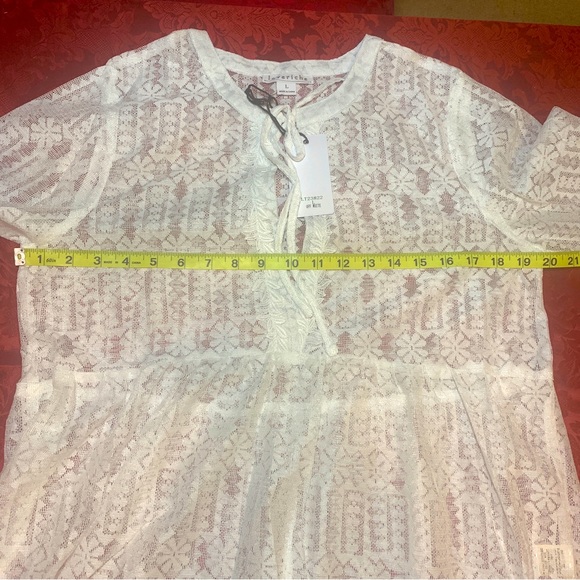 FLASH SALE !  Off White Tie Neck Boho Blouse - Picture 6 of 16